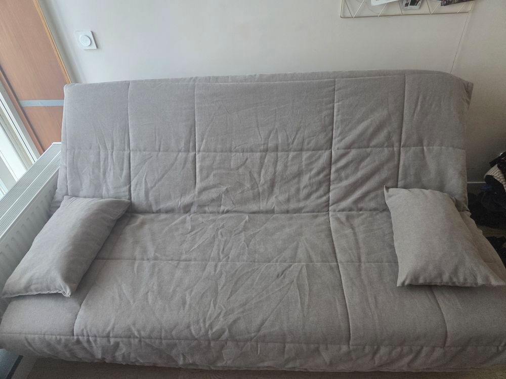 Canape clic-clac tissu gris taupe Meubles
