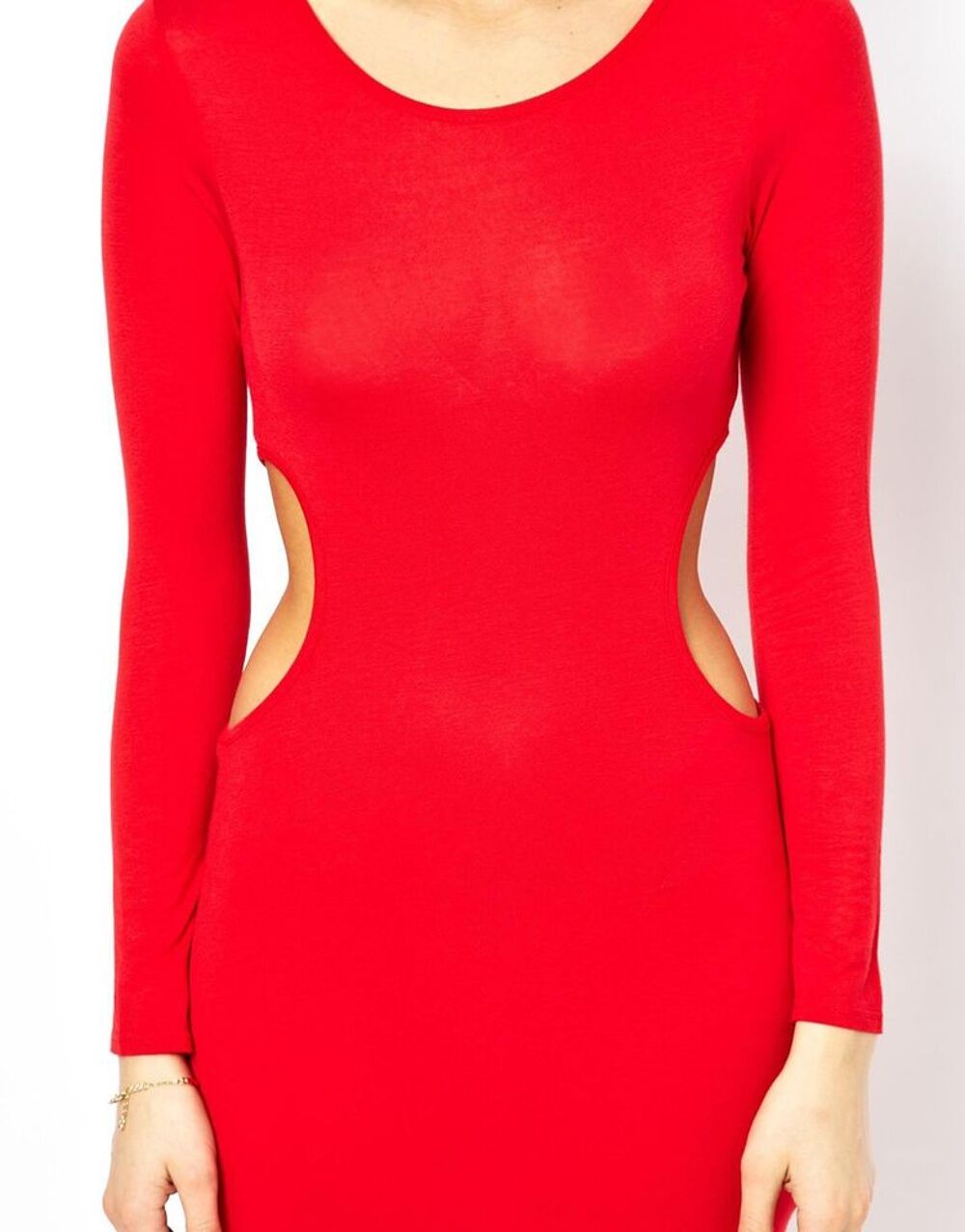 Robe sexy rouge ouverte sur les c&ocirc;t&eacute;s taille unique neuf. Vtements