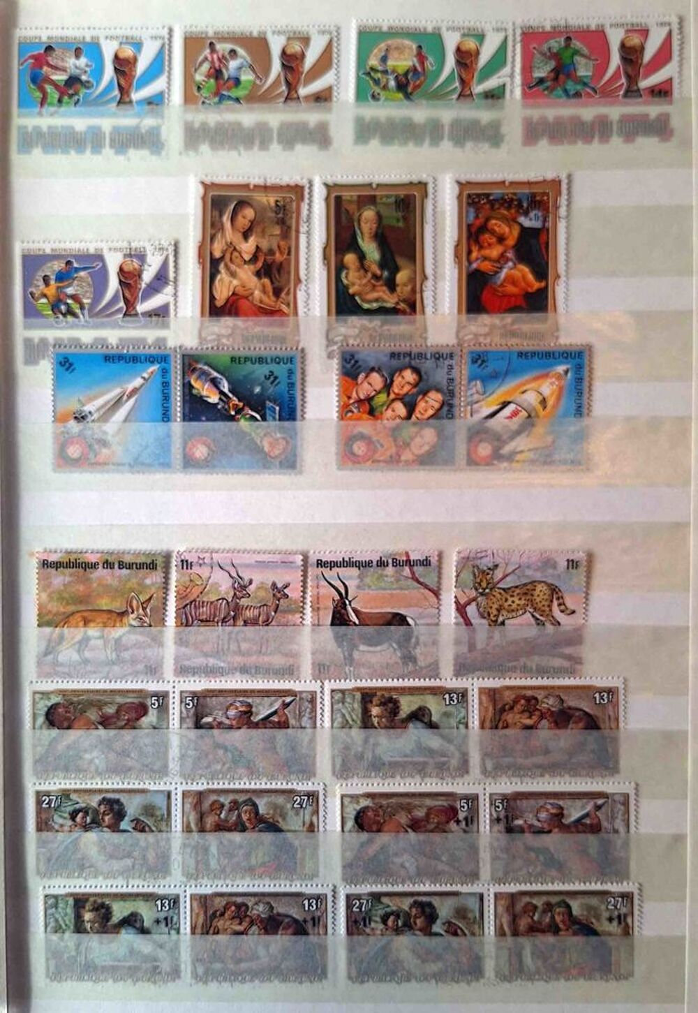S&eacute;rie de timbres de collection du Burundi 