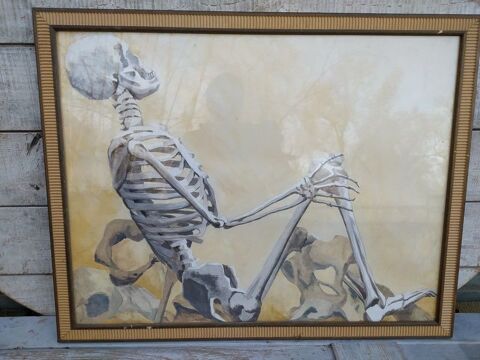 Tableau Peinture Squelette Cabinet de Curiosité Anatomie 1 Loches (37)