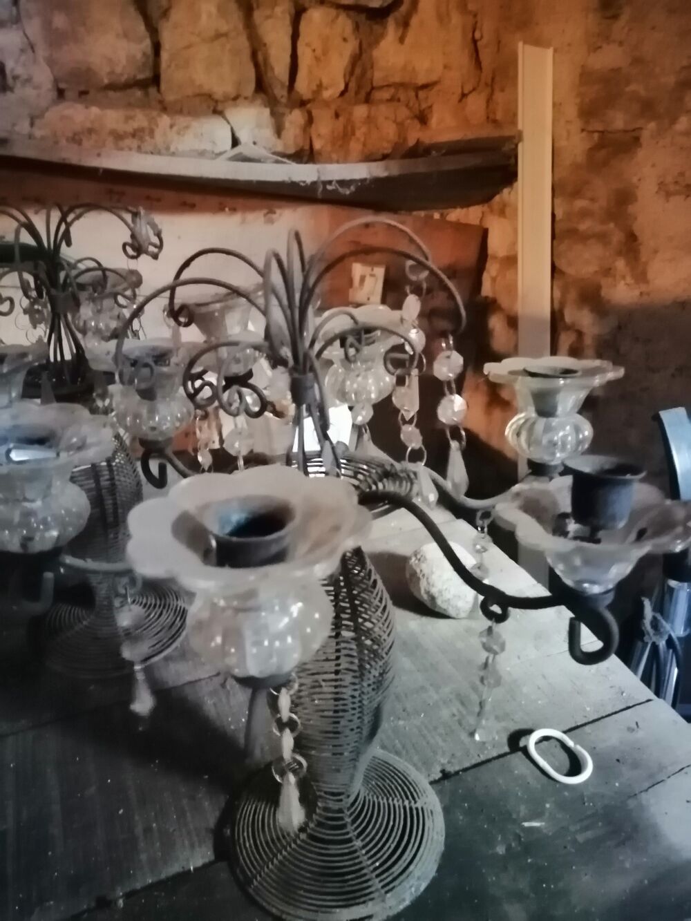 2 Lustre vintage . Porte bougie ancien Décoration