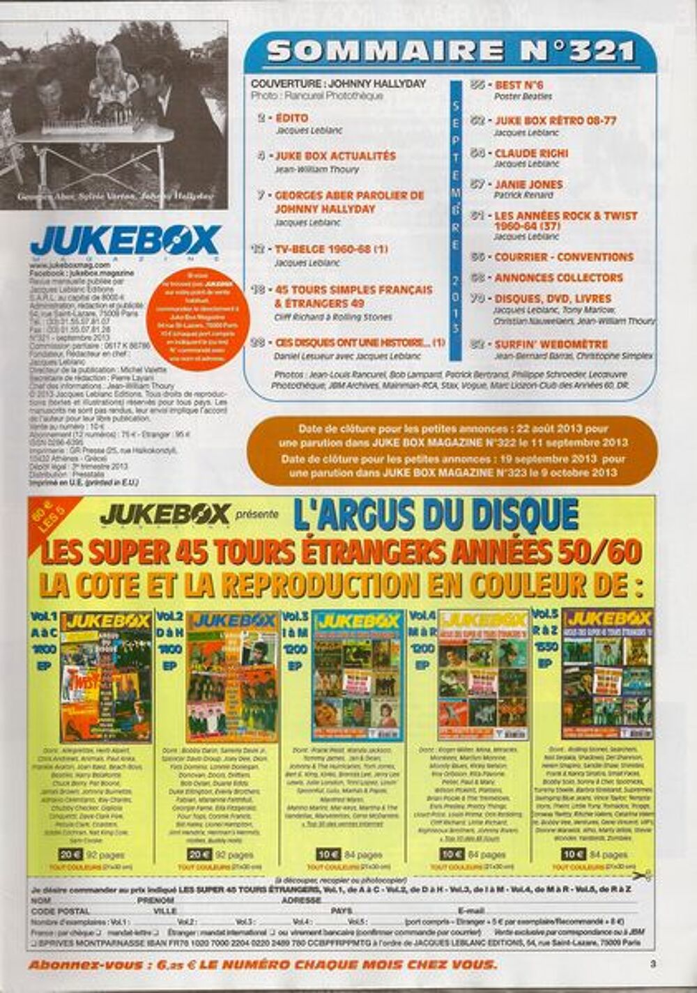 JukeBox n&deg; 321 Livres et BD