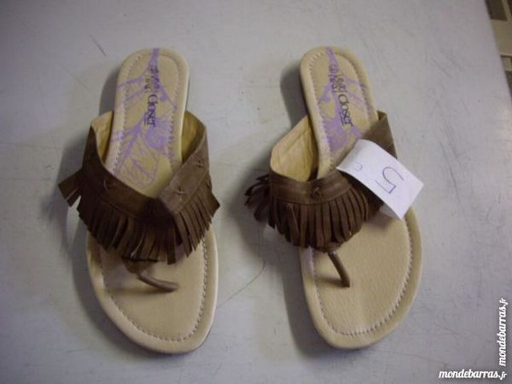 Entredoigts Beige &agrave; franges pt 40 Chaussures