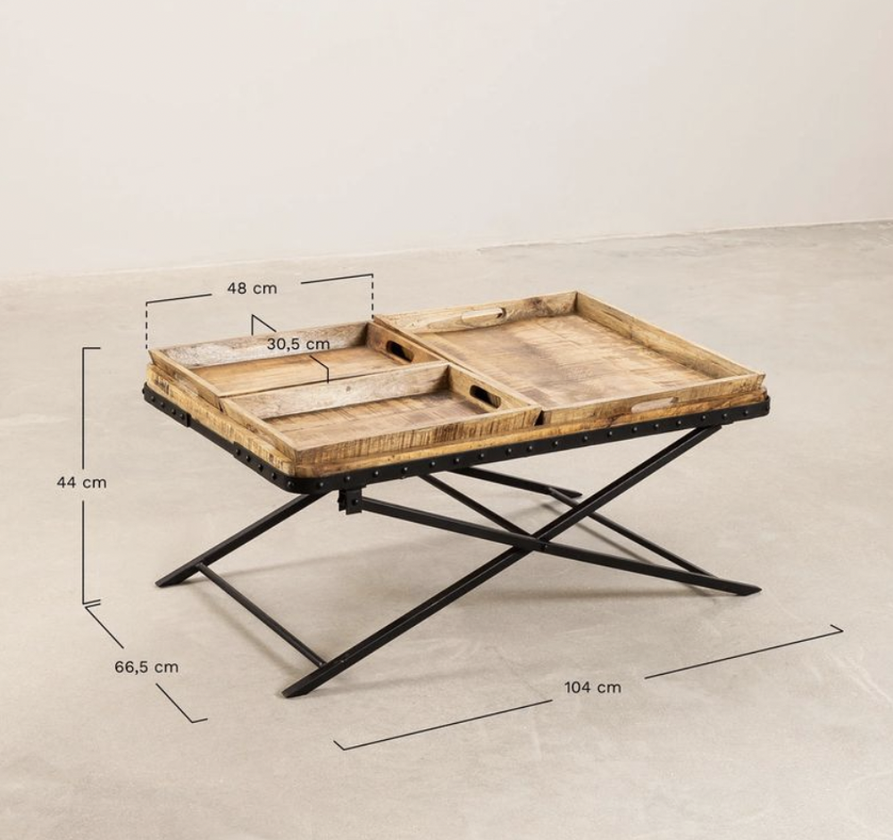 Table basse avec plateaux amovibles (104x66,5 cm)
Meubles