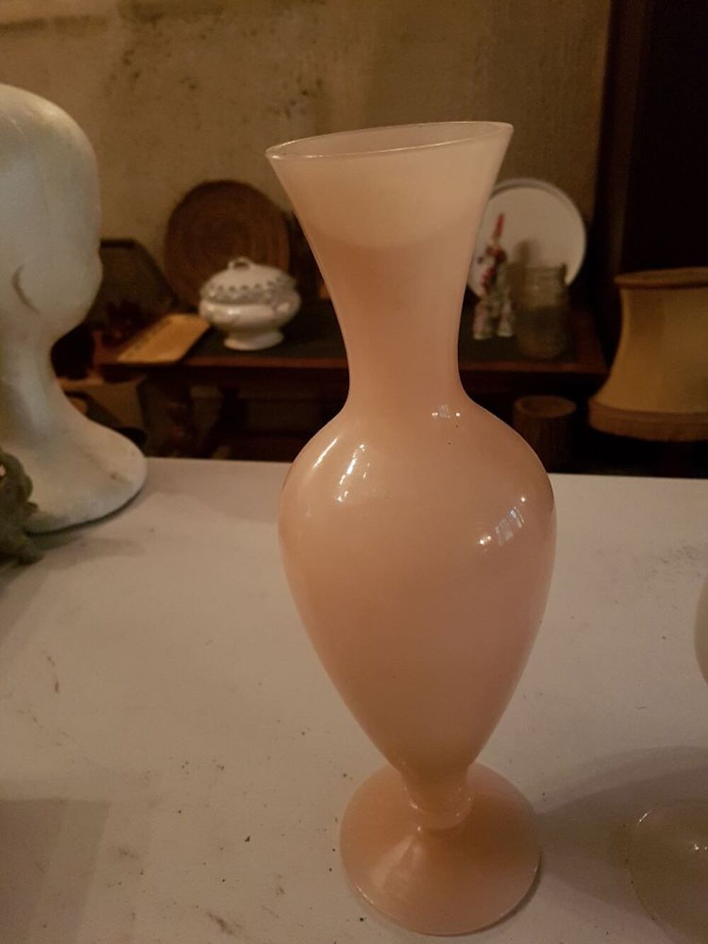 2 vases soliflores anciens dans les tons de rose Décoration