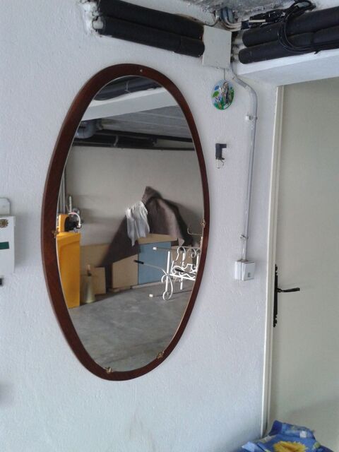 Grande miroir ancien art dco entourage bois Dijon (21)