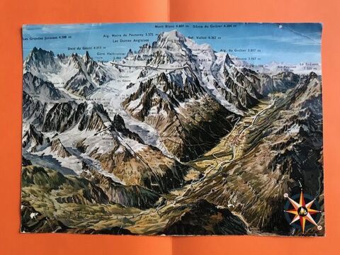 Chamonix carte des sommets et glaciers 10 Nice (06)