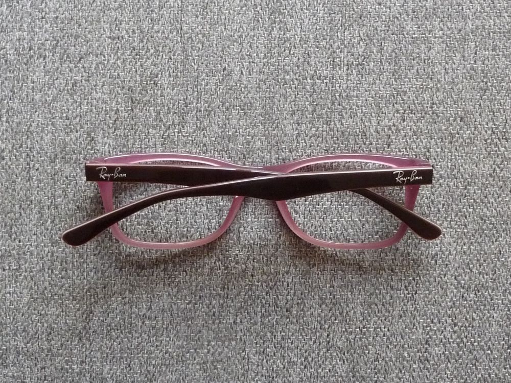 Monture/ Lunette de Vue Rectangle Marron et Rose- Ray Ban Bijoux et montres