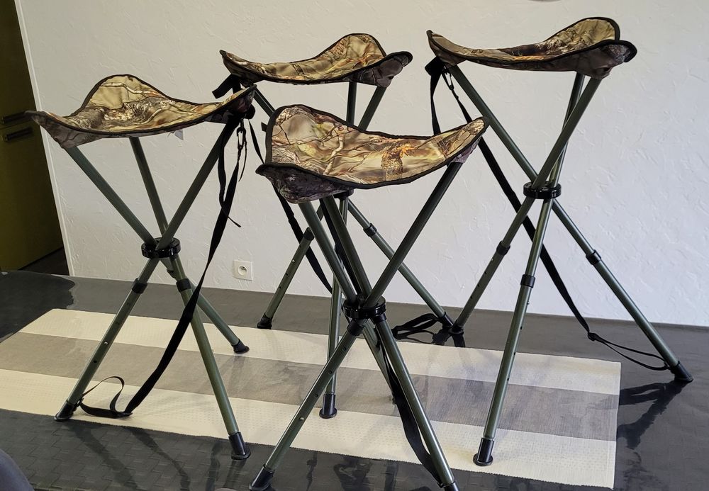 Lot de 4 Si&egrave;ges tr&eacute;pieds r&eacute;glables pliantsTreemetic SOLOGNAC Sports