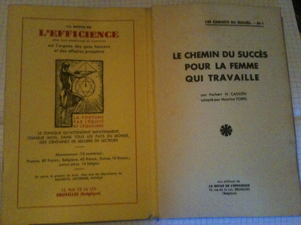 CASSON HERBERT N., Le chemin succ&egrave;s la femme qui travaille. Livres et BD