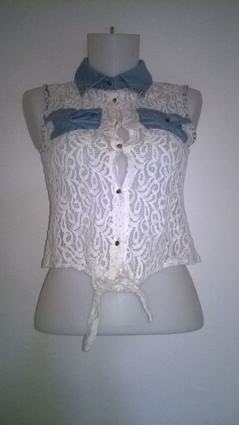 Haut femme transparent
Dentelle  et jeans
Marque SHK
15 Talange (57)