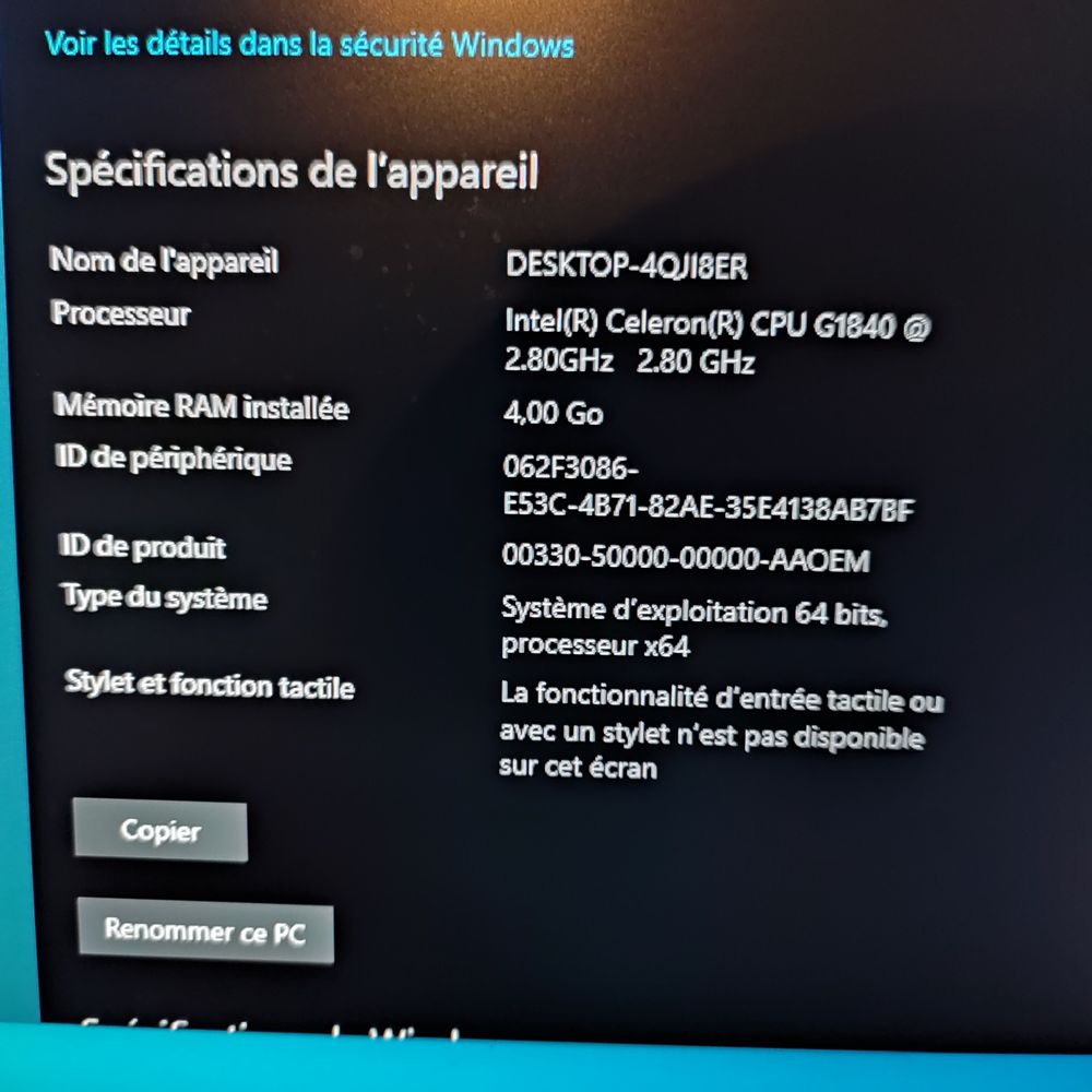Pc Ordinateur Fujitsu Windows 11 bureau Matériel informatique