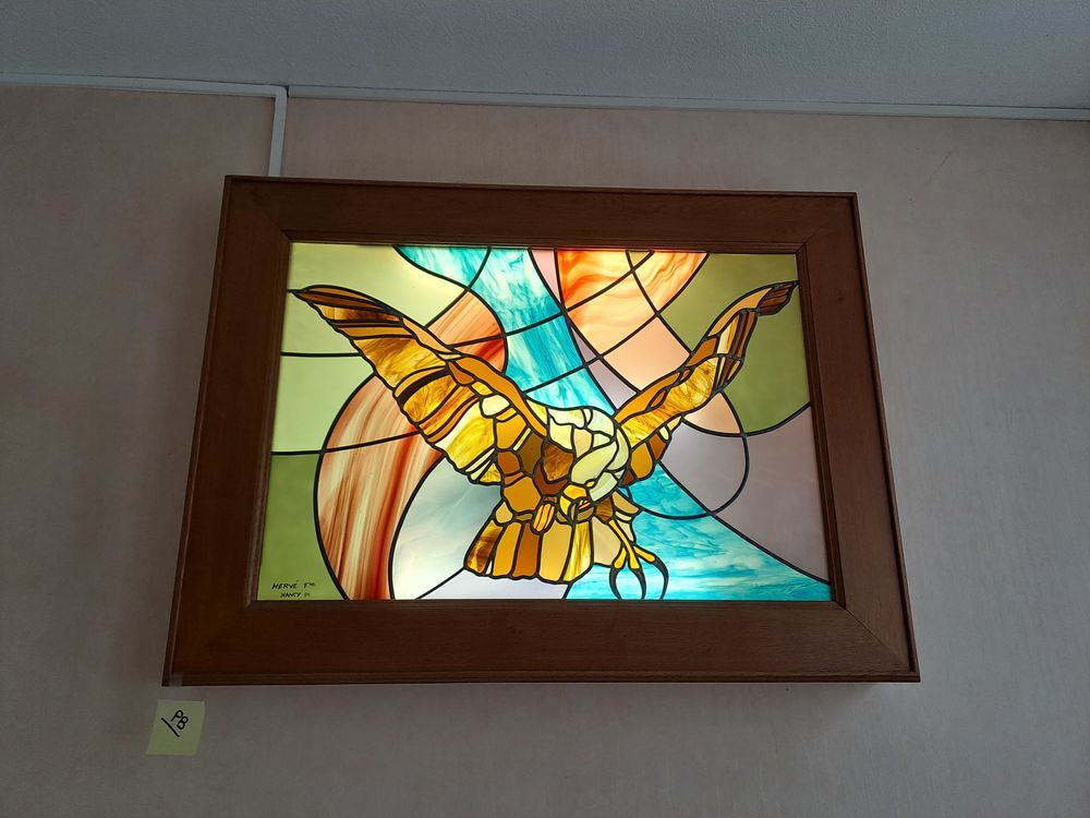 Tableaux en vitrail. Pi&egrave;ces uniques. Décoration
