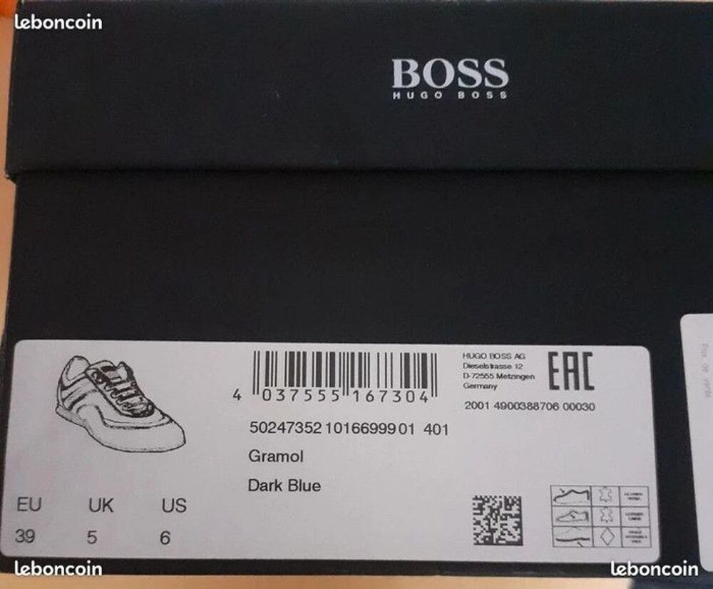 Baskets Homme HUGO BOSS Pointure: 39 Chaussures