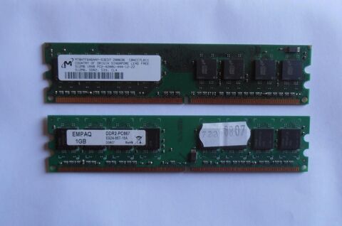 Barrettes mmoire RAM DDR2 240PIN : 512Mb 533Mhz CL4 et 1Gb 4 Aubin (12)