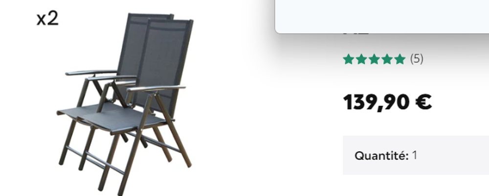 Salon de jardin table alu et et verre securit + 8 chaises Jardin