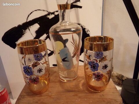 Service a cocktail duo amoureux t�te a t�te en verre �maill� 10 Marseille 13 (13)