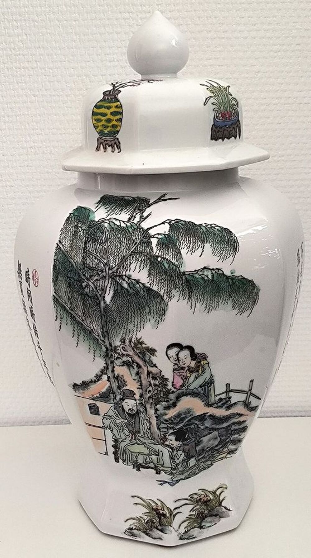 Vase porcelaine Chine- XXe si&egrave;cle Décoration