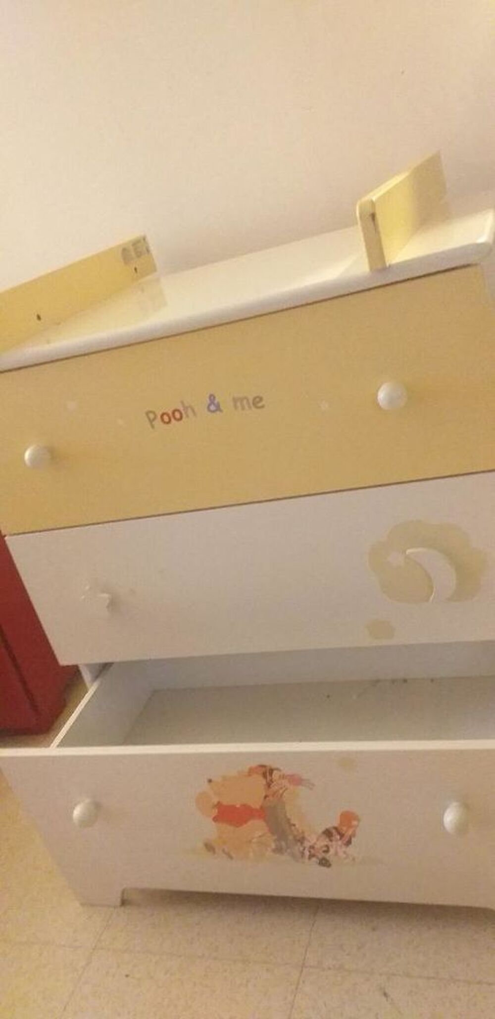 Commode et plan &agrave; langer amovible SAUTHON Winnie l'ourson Mobilier enfants