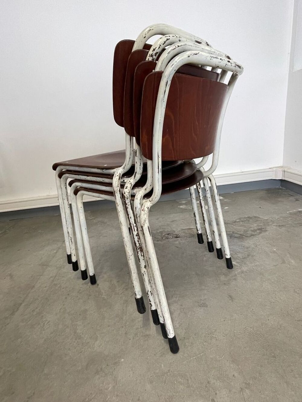 Lot de 4 chaises gispen acajou pays-bas ann&eacute;es 70 Meubles
