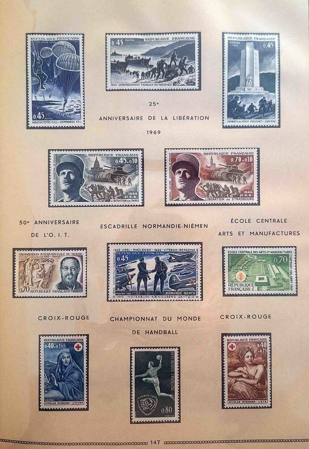 S&eacute;rie de timbres de collection de France G16 