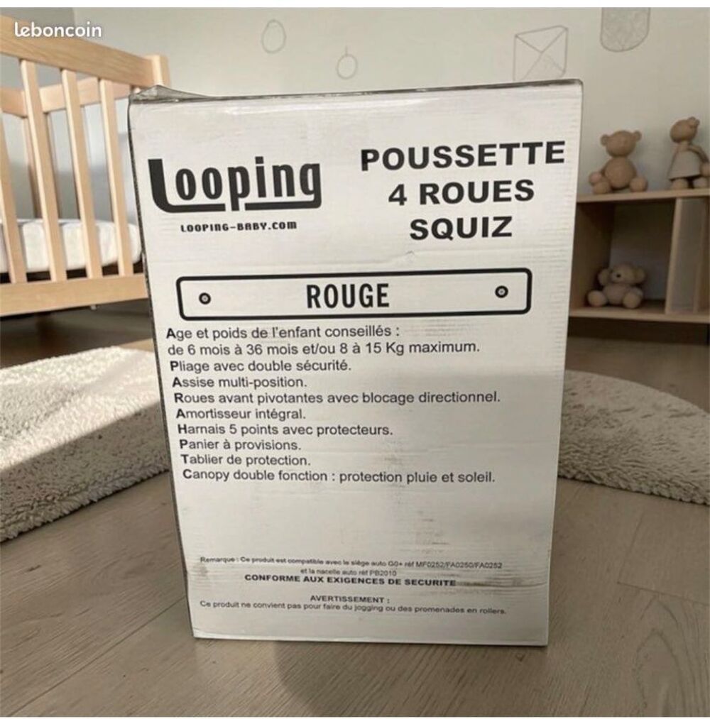 Poussette Rouge - Looping Vêtements
