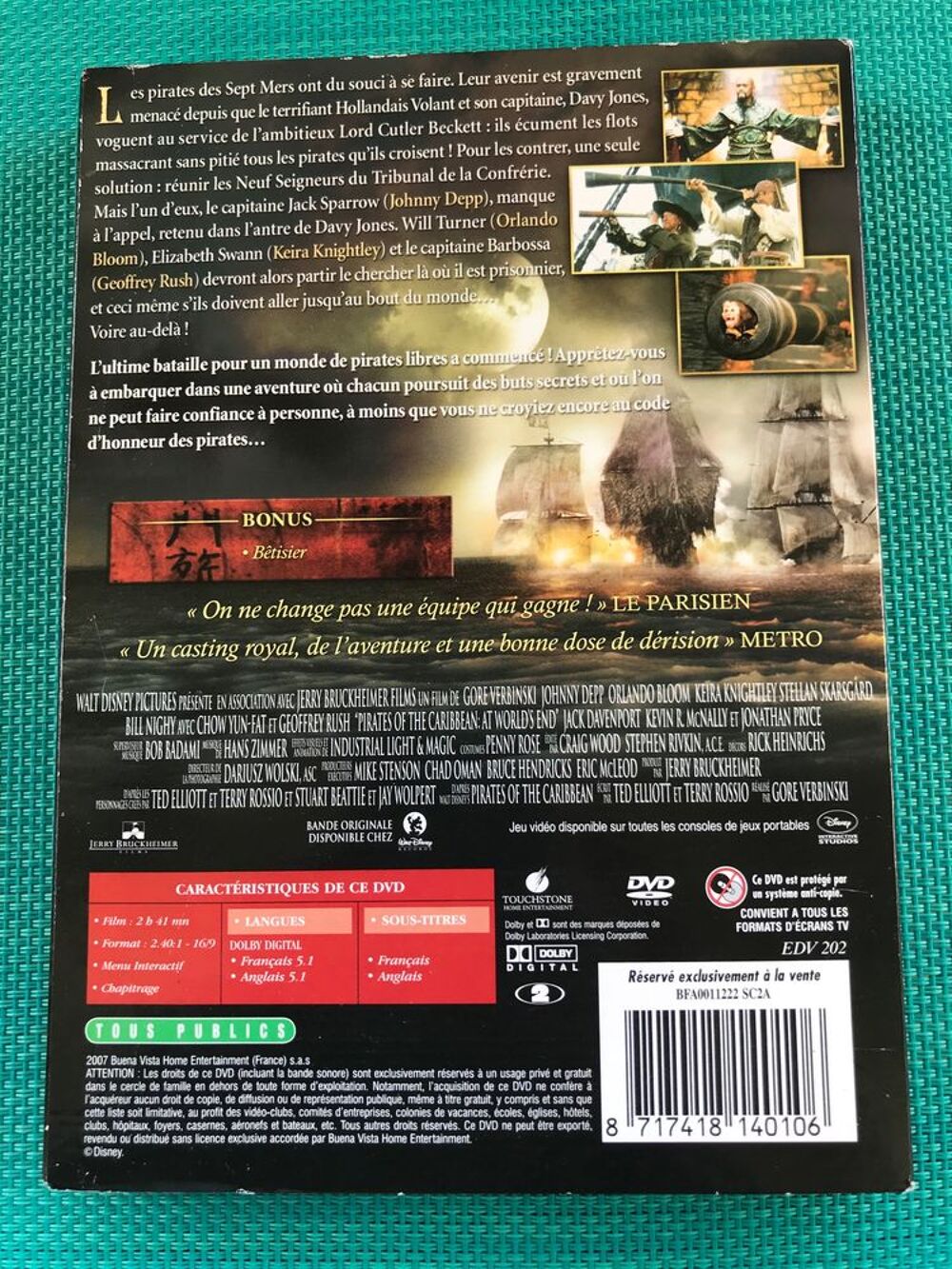 DVD Pirates des Cara&iuml;bes Jusqu'au bout du Monde DVD et blu-ray