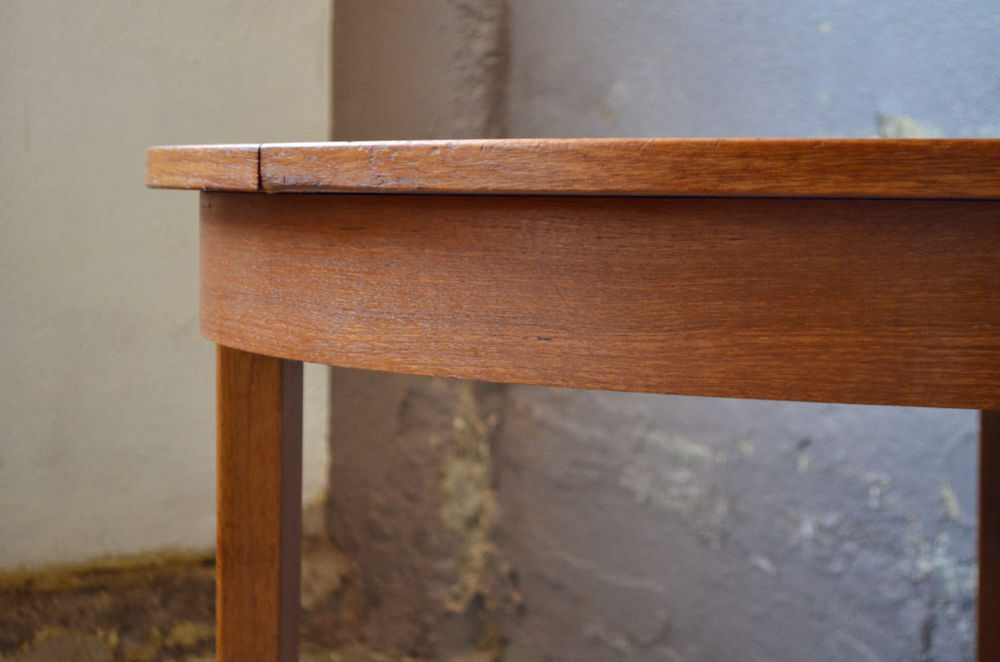Table ronde ancienne en teck vintage scandinave rallonges Meubles