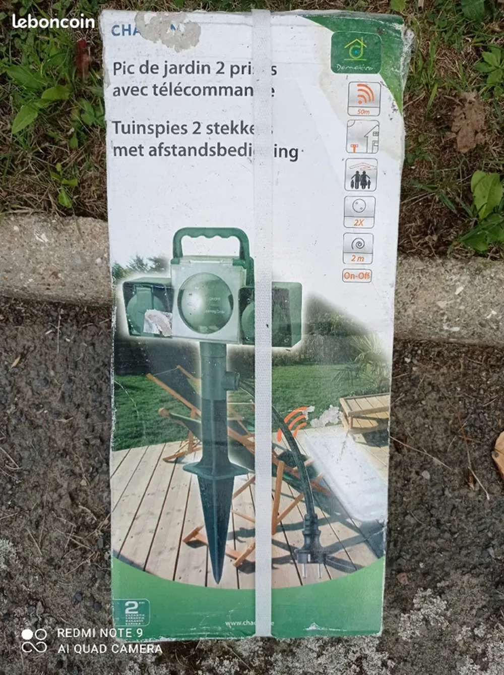 Pic de jardin 2 prises avec t&eacute;l&eacute;commande multifonctions Jardin