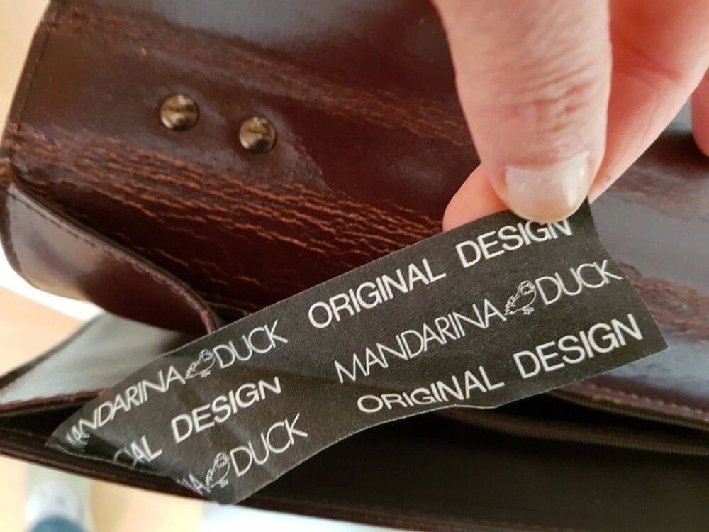 Sac &agrave; main Mandarina Duck en cuir marron Maroquinerie