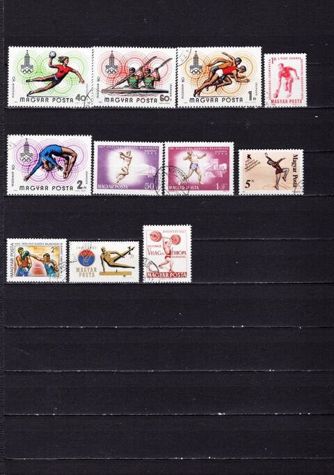 lot de 44 timbres de HONGRIE sur les SPORTS 3 Les Églisottes-et-Chalaures (33)