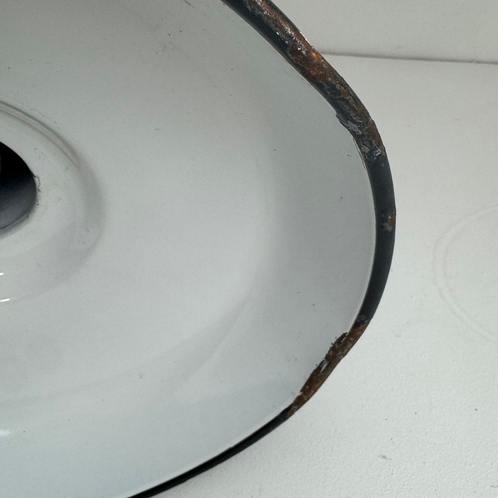 ANCIENNE SUSPENSION D'ATELIER INDUSTRIEL EMAILLEE 35,5 CM Décoration