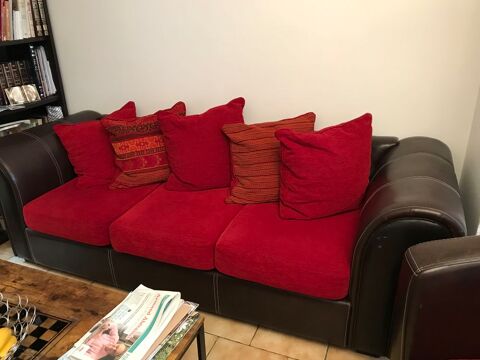 Ensemble salons cuir et tissus se compose de 3 lments 650 Crteil (94)