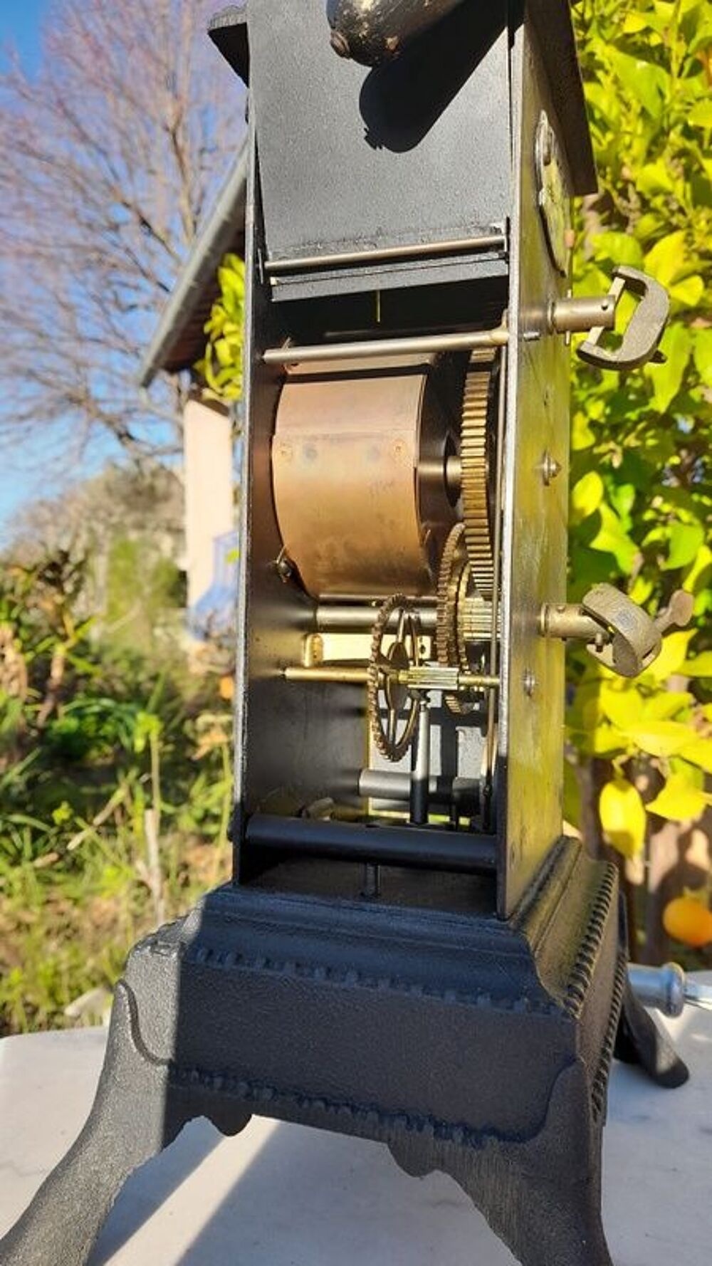 ANCIEN TOURNE BROCHE M&Eacute;CANIQUE LE CAPUCIN Jardin