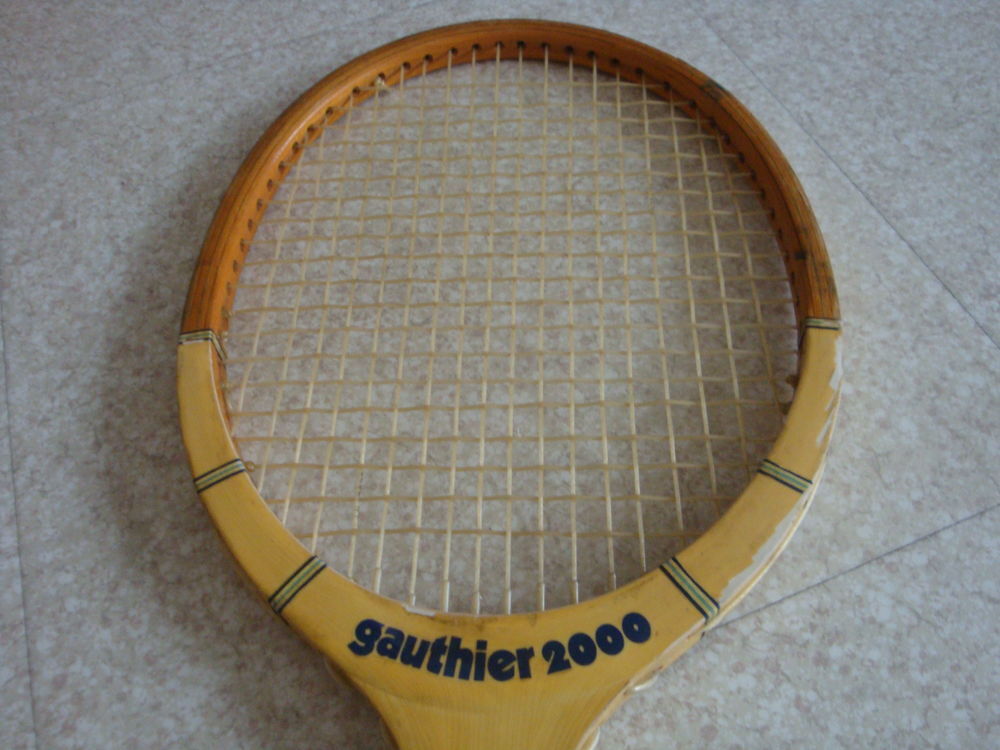 Raquette De Tennis Gauthier Madame Plus - Bois Vintage - Avec Couverture