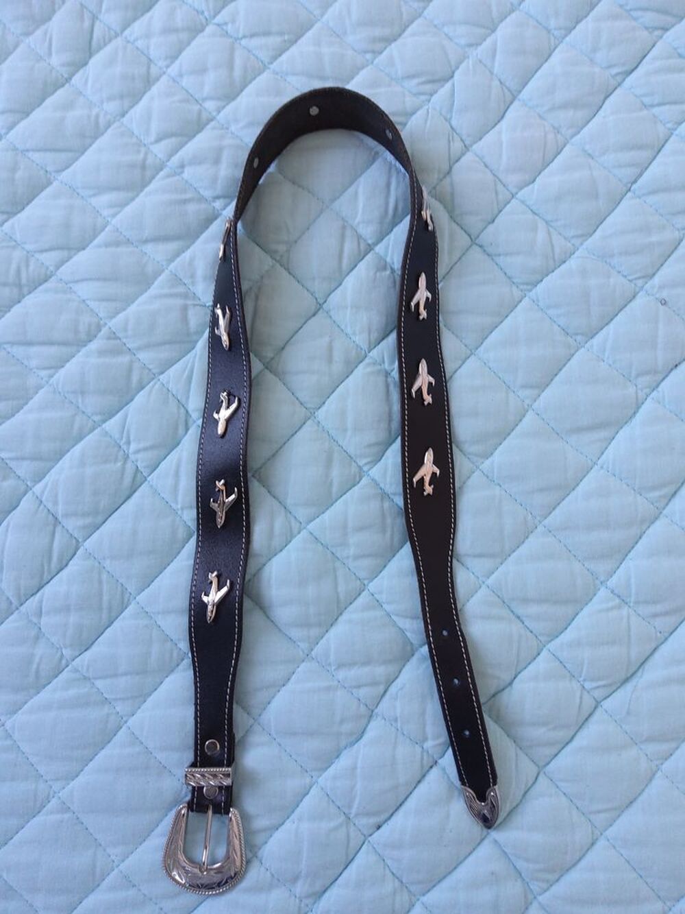 CEINTURE noire avec avions Maroquinerie