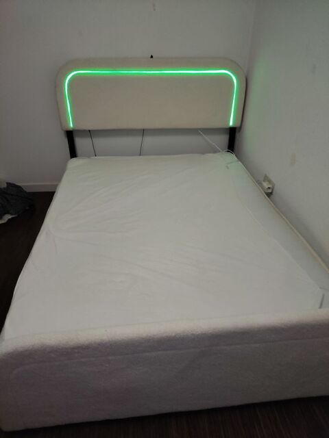 Lit 2 places avec led et port USB+ matelas 90 Bgles (33)
