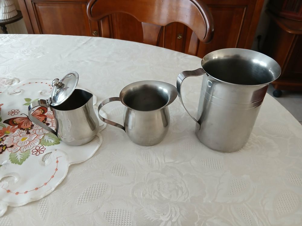  Lot trois pots 1 grand Guy Degrenne inox lourd N&deg; 1456 Cuisine