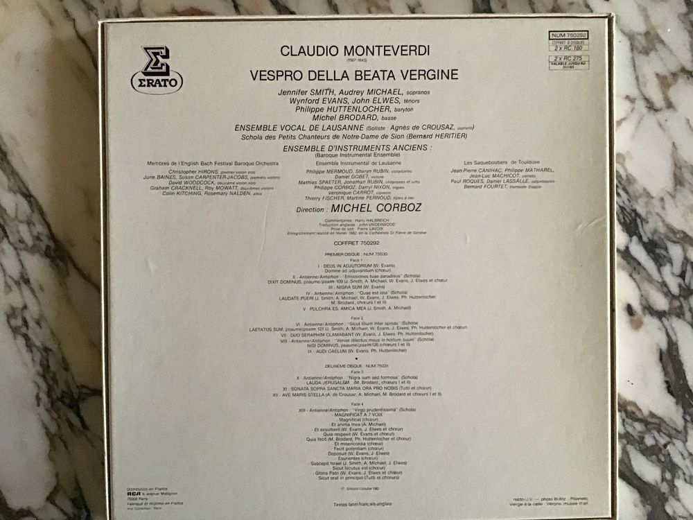 Monteverdi - Vespro CD et vinyles