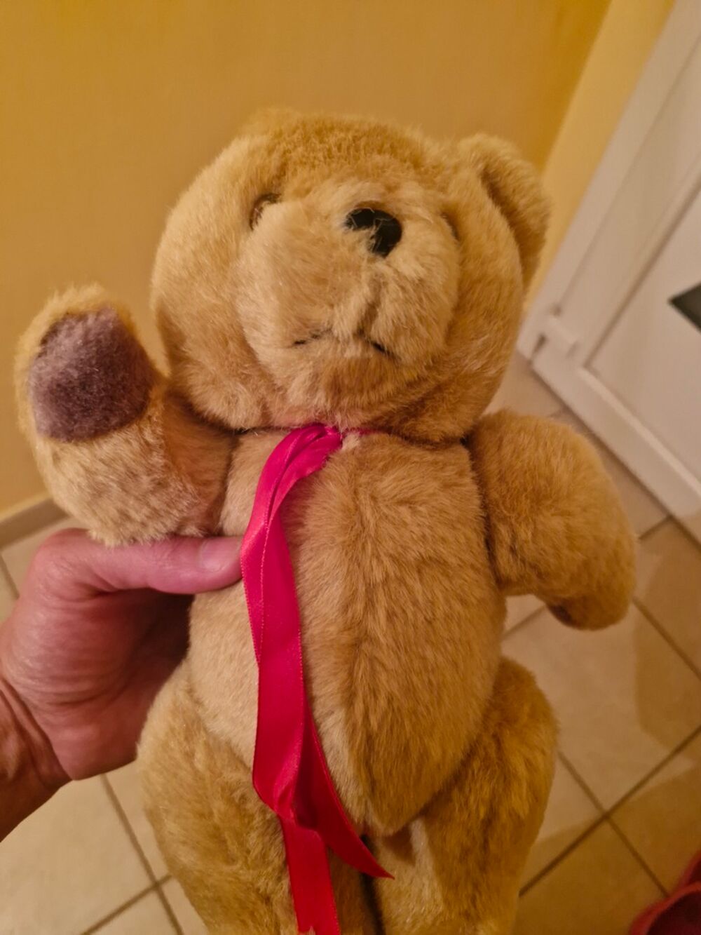 Ours vintage TEDDY BEAR en peluche beige 