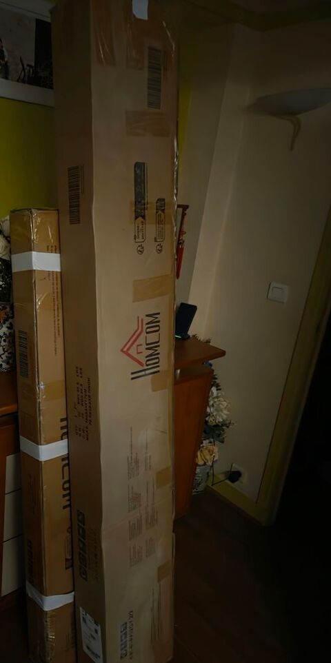 Lit avec t�te de lit capitonn�e et tiroir gris 100 Courbevoie (92)