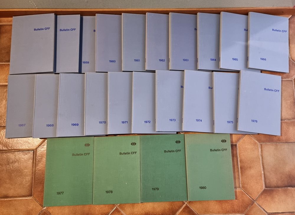Collection de livre Bulletin CFF (trains Suisse) de 1957 &agrave;.. Livres et BD