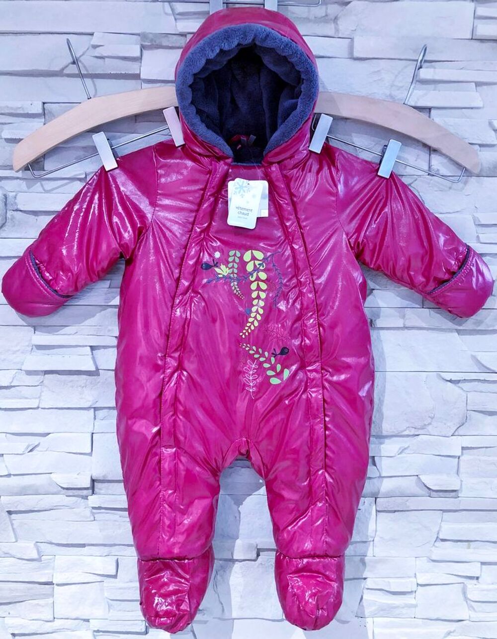 ORCHESTRA - COMBINAISON FROID ROSE M&Eacute;TALLIS&Eacute; MOTIF OISEAUX Vêtements enfants