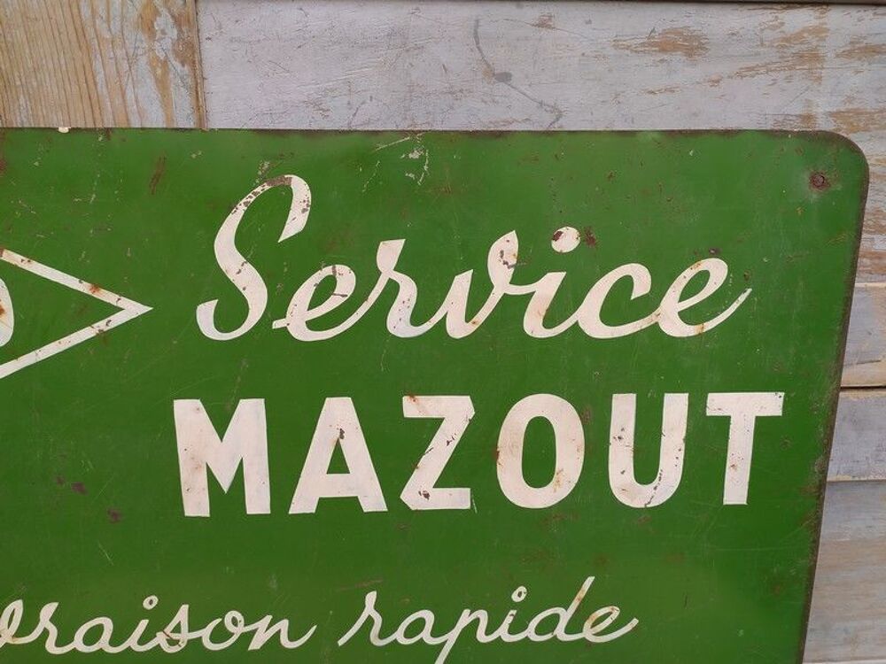 Plaque T&ocirc;le Publicitaire Station Service S.E.C.O Mazout 