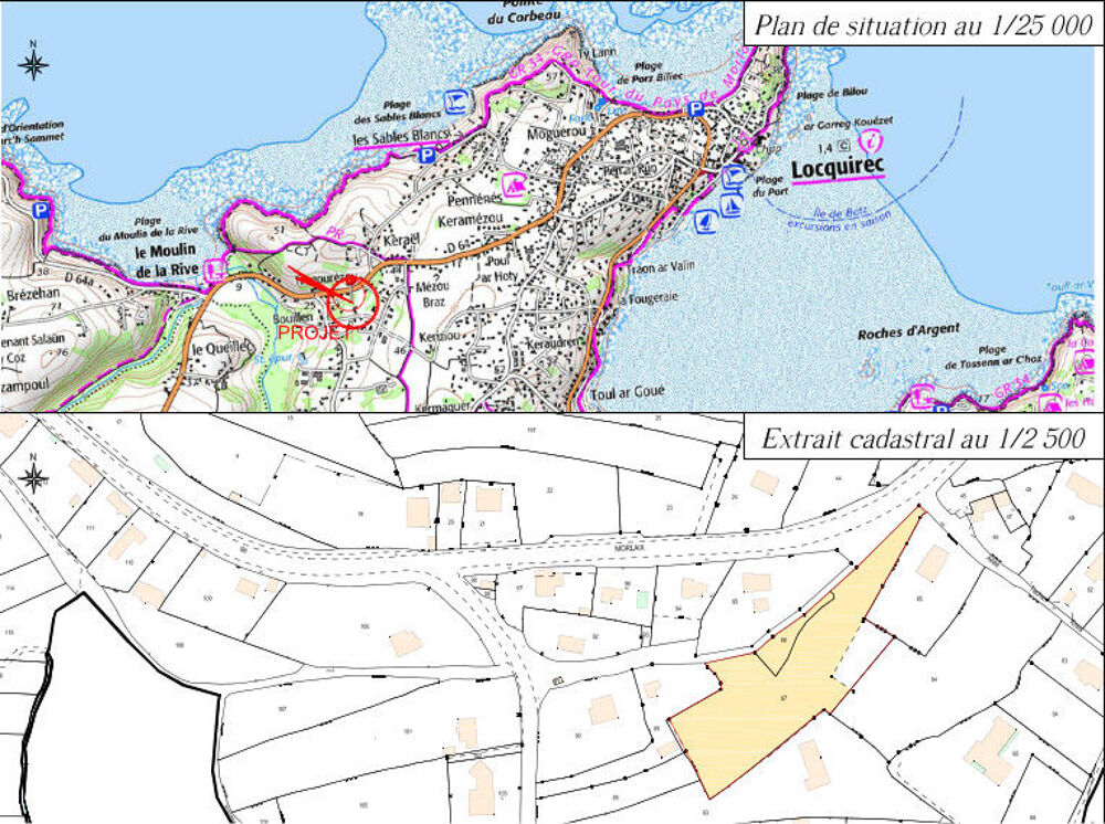Vente Terrain LOCQUIREC - terrains  3 lots Locquirec