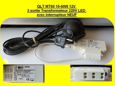 QLT MT60 10-60W 12V 3 sortie Transformateur 220V LED avec in 20 Bourseul (22)