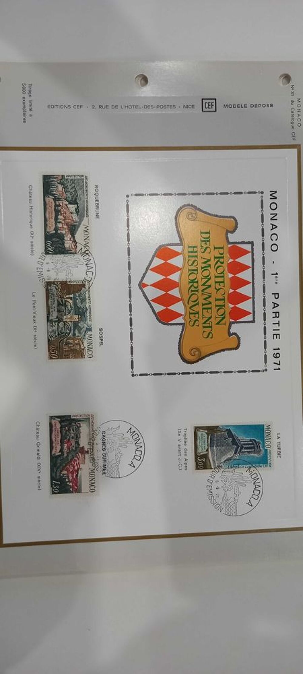 lot 12 cartes 1er jour Monaco 