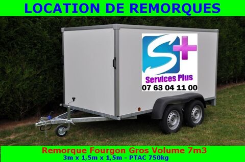 Location remorque fourgon PTAC 750 Kg  62740 Fouquires-ls-lens