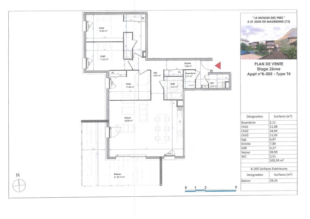 Vente Appartement NOUVEAU ! PROGRAMME NEUF A SAINT JEAN DE MAURIENNE ! Trs beau T4 98 m2 + Terrasse 37 m2 Saint-jean-de-maurienne