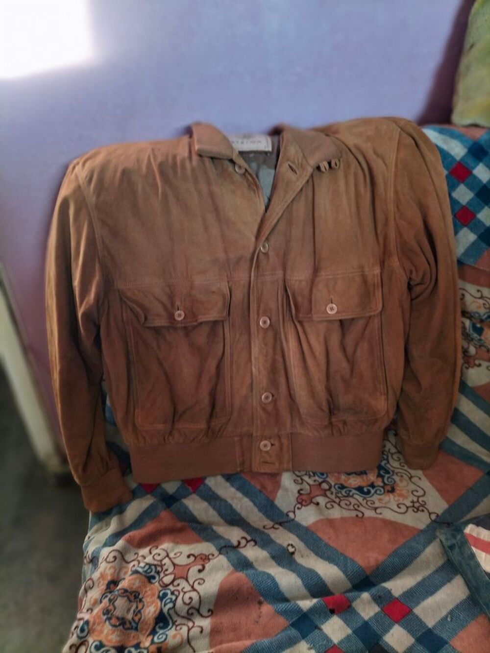 Veste cuir Camel striwa vintage taille Xxl Vêtements